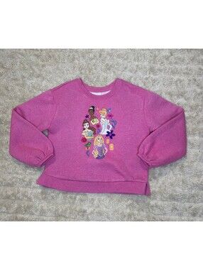 Disney pink embroidered graphic print organic cotton sweatshirt Size 4 storybook